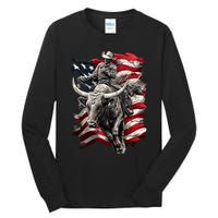 Rodeo Bucking Bull Riding Cowboy Western Tall Long Sleeve T-Shirt