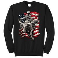 Rodeo Bucking Bull Riding Cowboy Western Tall Sweatshirt