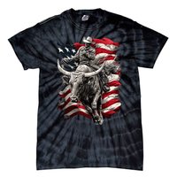 Rodeo Bucking Bull Riding Cowboy Western Tie-Dye T-Shirt