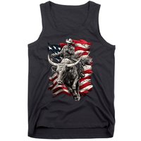 Rodeo Bucking Bull Riding Cowboy Western Tank Top