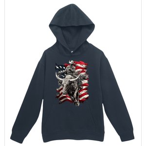 Rodeo Bucking Bull Riding Cowboy Western Urban Pullover Hoodie