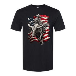 Rodeo Bucking Bull Riding Cowboy Western Softstyle CVC T-Shirt