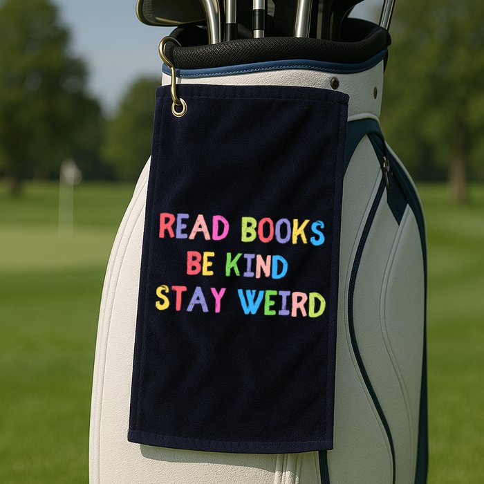 Read Books Be Kind Stay Weird Golf Towel
