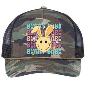 Retro Bunny Babe Cute Bunny Retro Rope Trucker Hat Cap