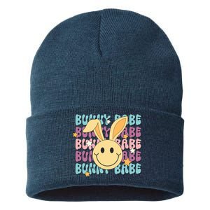 Retro Bunny Babe Cute Bunny Sustainable Knit Beanie