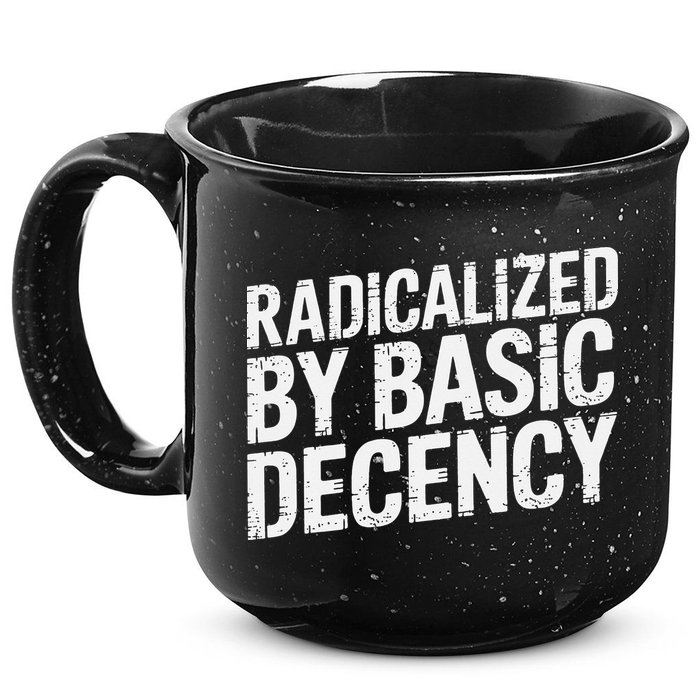 Radicalized By Basic Decency 2 Gift 15oz Campfire Ceramic Mug