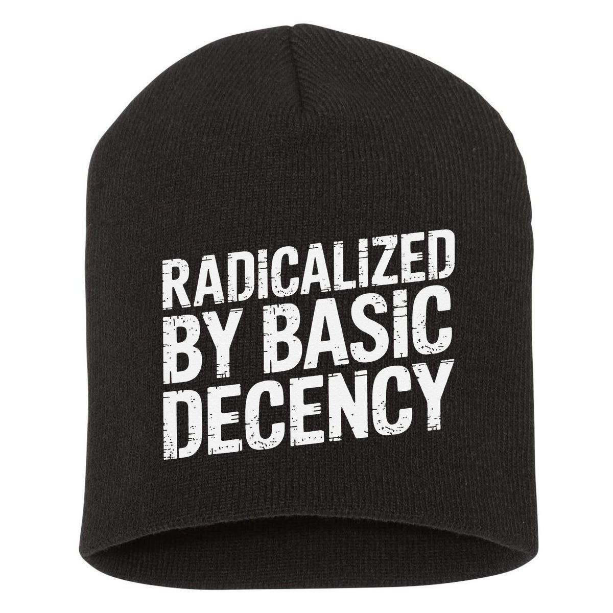 Radicalized By Basic Decency 2 Gift Short Acrylic Beanie