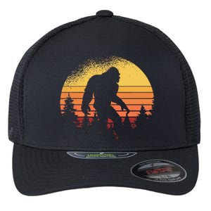 Retro Bigfoot Believer Silhouette Sasquatch Hide And Seek Flexfit Unipanel Trucker Cap