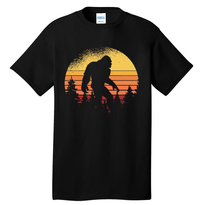 Retro Bigfoot Believer Silhouette Sasquatch Hide And Seek Tall T-Shirt