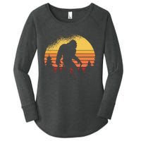 Retro Bigfoot Believer Silhouette Sasquatch Hide And Seek Women's Perfect Tri Tunic Long Sleeve Shirt