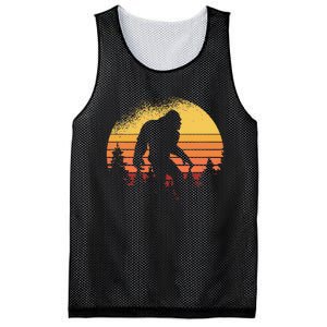 Retro Bigfoot Believer Silhouette Sasquatch Hide And Seek Mesh Reversible Basketball Jersey Tank