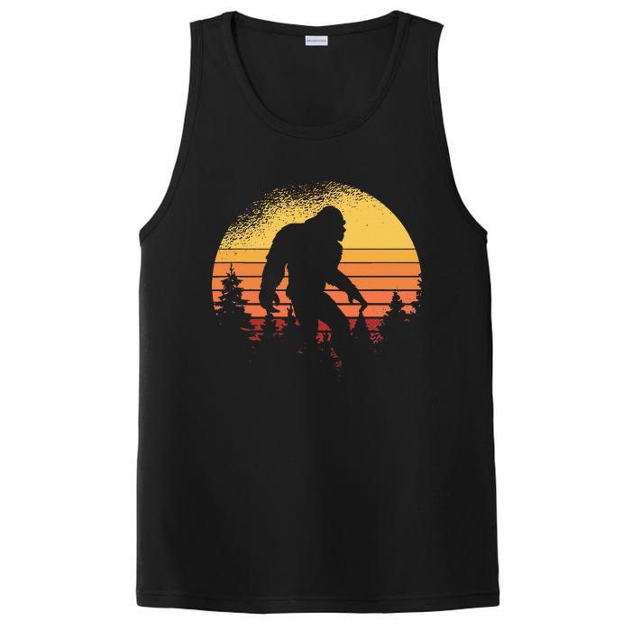 Retro Bigfoot Believer Silhouette Sasquatch Hide And Seek PosiCharge Competitor Tank