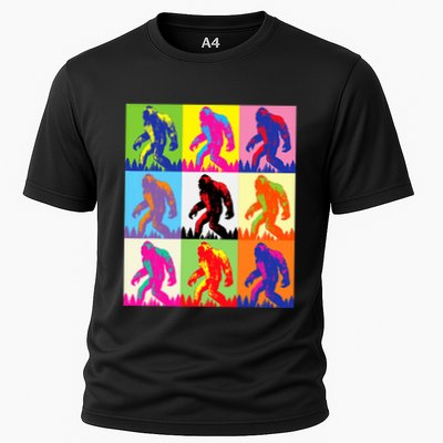 Retro Bigfoot Bigfoot Art Sasquatch Funny Art Bigfoot Performance Shirt