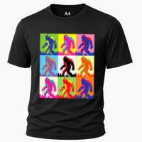 Retro Bigfoot Bigfoot Art Sasquatch Funny Art Bigfoot Cooling Performance Crew T-Shirt