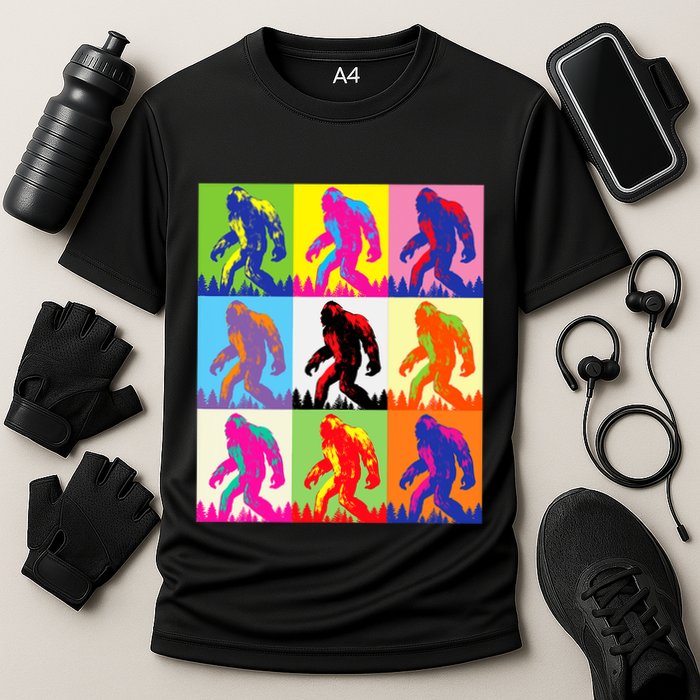 Retro Bigfoot Bigfoot Art Sasquatch Funny Art Bigfoot Cooling Performance Crew T-Shirt