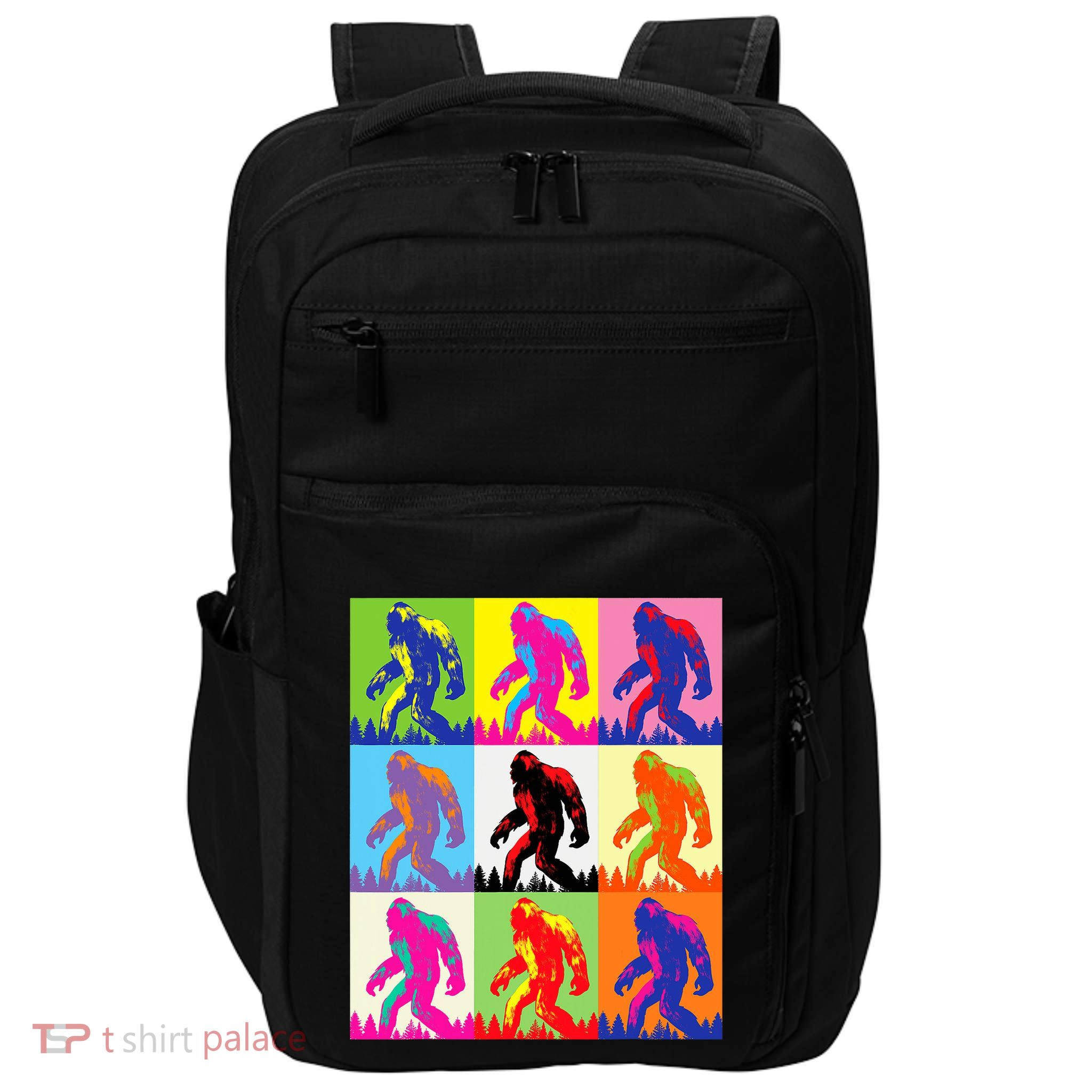 Retro Bigfoot Bigfoot Art Sasquatch Funny Art Bigfoot Impact Tech Backpack