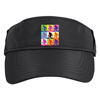 Retro Bigfoot Bigfoot Art Sasquatch Funny Art Bigfoot Adult Drive Performance Visor