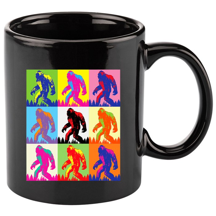 Retro Bigfoot Bigfoot Art Sasquatch Funny Art Bigfoot 11oz C Handle Ceramic Mug