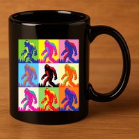 Retro Bigfoot Bigfoot Art Sasquatch Funny Art Bigfoot 11oz C Handle Ceramic Mug