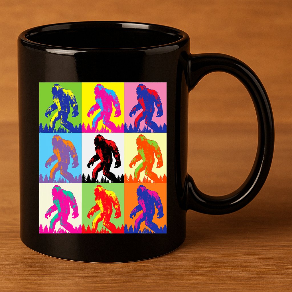 Retro Bigfoot Bigfoot Art Sasquatch Funny Art Bigfoot 11oz C Handle Ceramic Mug