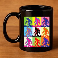Retro Bigfoot Bigfoot Art Sasquatch Funny Art Bigfoot 11oz C Handle Ceramic Mug