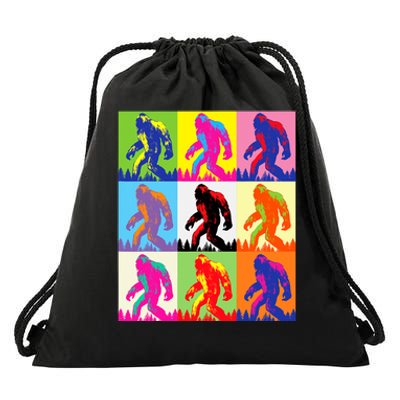 Retro Bigfoot Bigfoot Art Sasquatch Funny Art Bigfoot Drawstring Bag