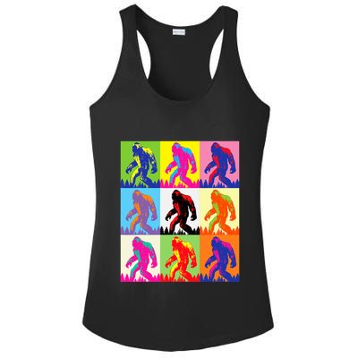 Retro Bigfoot Bigfoot Art Sasquatch Funny Art Bigfoot Ladies PosiCharge Competitor Racerback Tank