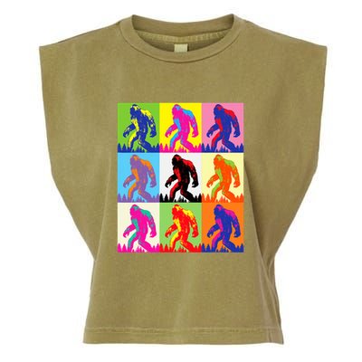Retro Bigfoot Bigfoot Art Sasquatch Funny Art Bigfoot Garment-Dyed Women's Muscle Tee