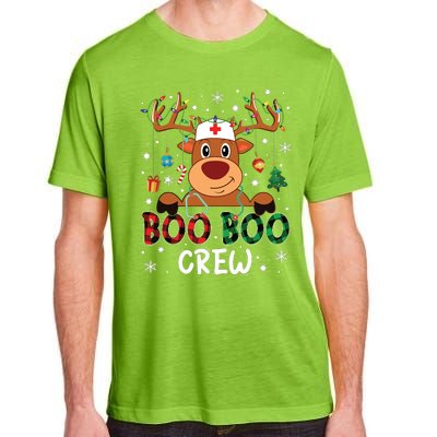 Reindeer Boo Boo Crew Nurse Buffalo Plaid Christmas Nurse Adult ChromaSoft Performance T-Shirt