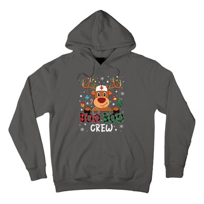 Reindeer Boo Boo Crew Nurse Buffalo Plaid Christmas Nurse Hoodie