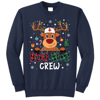 Reindeer Boo Boo Crew Nurse Buffalo Plaid Christmas Nurse Sweatshirt