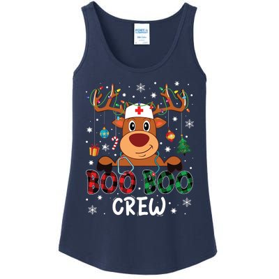 Reindeer Boo Boo Crew Nurse Buffalo Plaid Christmas Nurse Ladies Essential Tank