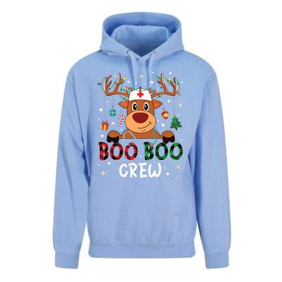 Reindeer Boo Boo Crew Nurse Buffalo Plaid Christmas Nurse Unisex Surf Hoodie