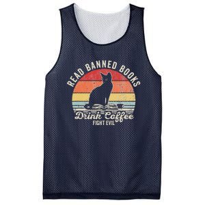 Read Banned Books Drink Coffee Fight Evil Mesh Reversible Basketball Jersey Tank