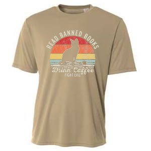 Read Banned Books Drink Coffee Fight Evil Cooling Performance Crew T-Shirt