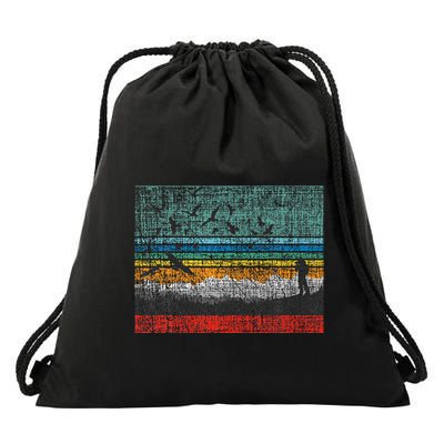 Retro Birding Bird Watching Bird Watcher Birder Drawstring Bag
