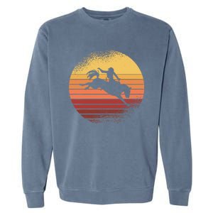 Rodeo Bucking Bronco Horse Retro Style I Cow I Rodeo Gift Garment-Dyed Sweatshirt