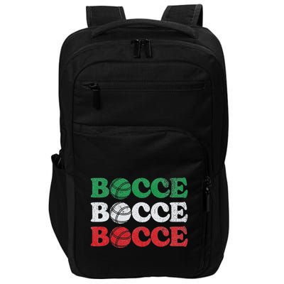 Retro Bocce Ball Lawn Bowling Game Enthusiast Boule Boccia Impact Tech Backpack