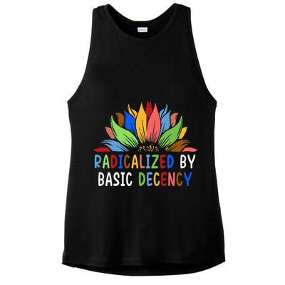 Radicalized By Basic Decency Sunflower Ladies PosiCharge Tri-Blend Wicking Tank