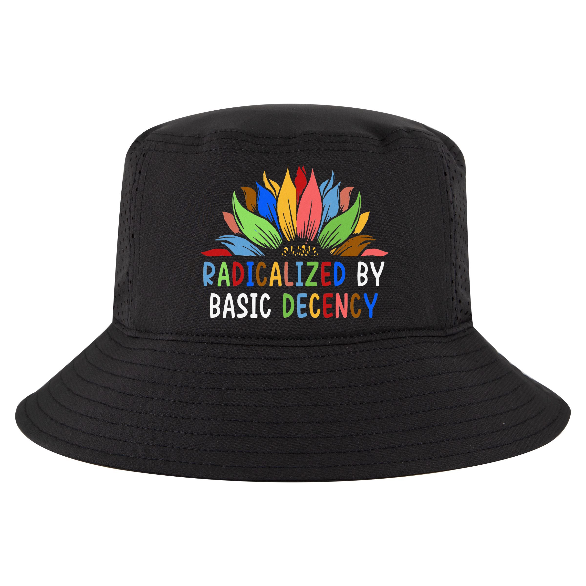 Radicalized By Basic Decency Sunflower Cool Comfort Performance Bucket Hat