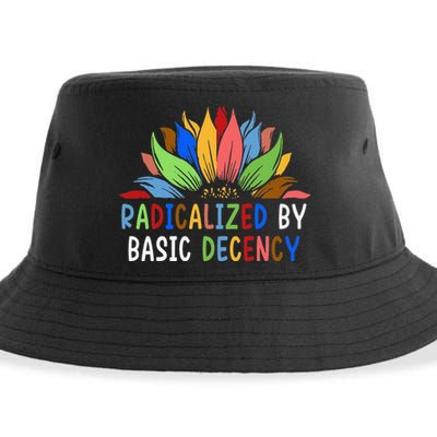 Radicalized By Basic Decency Sunflower Sustainable Bucket Hat