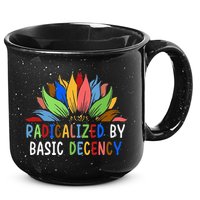 Radicalized By Basic Decency Sunflower 15oz Campfire Ceramic Mug