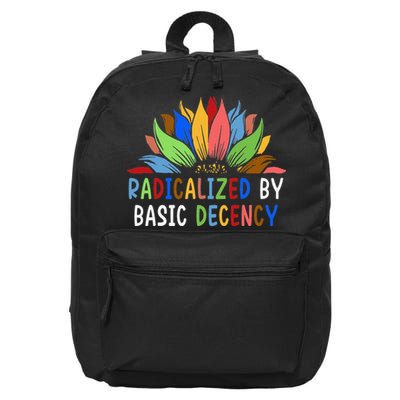 Radicalized By Basic Decency Sunflower 16 in Basic Backpack