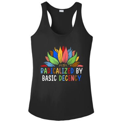 Radicalized By Basic Decency Sunflower Ladies PosiCharge Competitor Racerback Tank