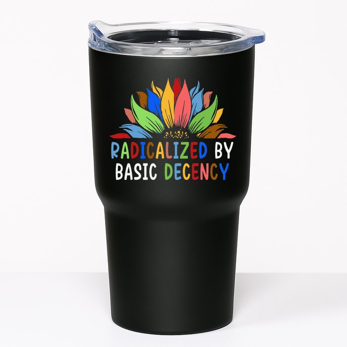 Radicalized By Basic Decency Sunflower Tumbler