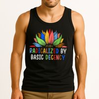 Radicalized By Basic Decency Sunflower Tank Top