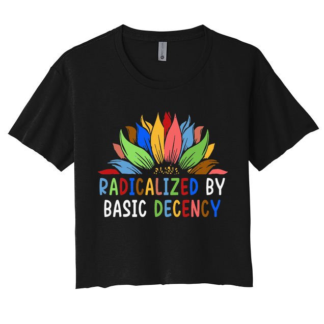 Radicalized By Basic Decency Sunflower Crop Top