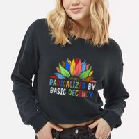 Radicalized By Basic Decency Sunflower Cropped Pullover Crew