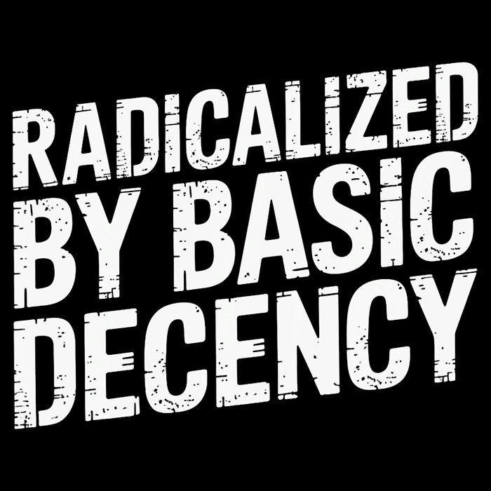 Radicalized By Basic Decency Social Democracy  Drawstring Bag