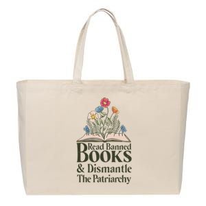 Read Banned Books and Dismantle The Patriarchy Feminist Cotton Canvas Jumbo Tote